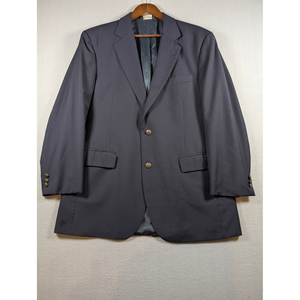 Jos. A. Bank Mens Navy Blue 100% Wool 2 Button Blazer Sport Coat Jacket 41R